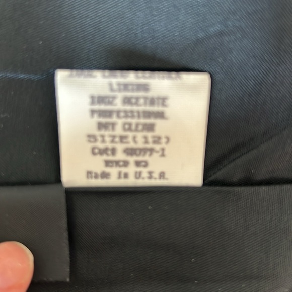 Size12 Wool/Leather Black/Grey Skirt Back Zipper Made in USA by Shelli Segal - Picture 10 of 11